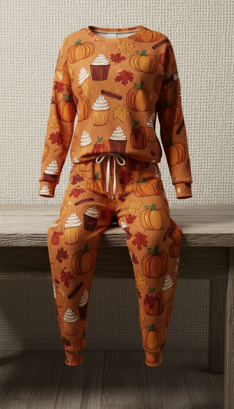 Pumpkin Spice Loungewear Set in a new setting