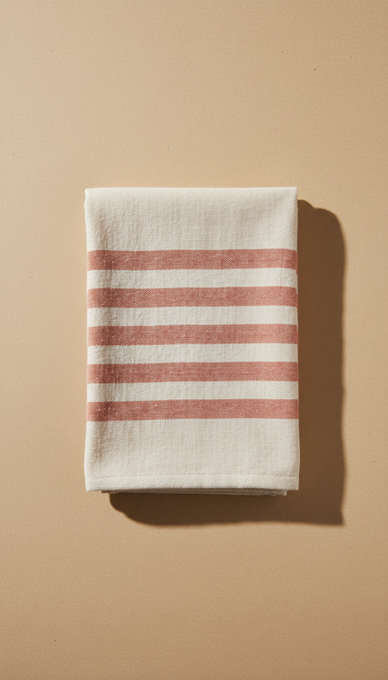 An eco-friendly cotton towel perfectly centered on a neutral backdrop, illuminated with soft, highlighting the product's...