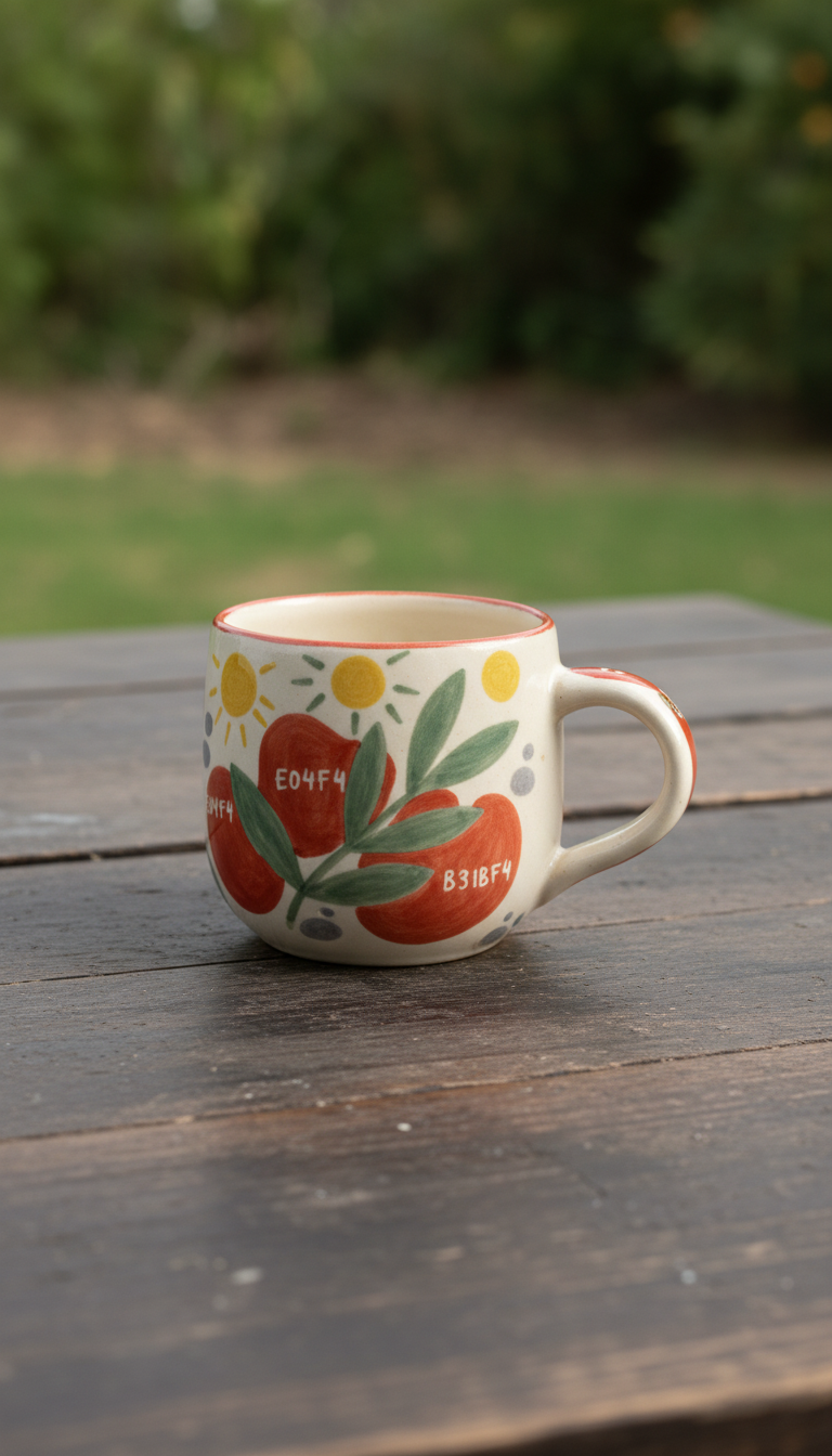 Hand-Drawn Motif Ceramic Mug in a new setting