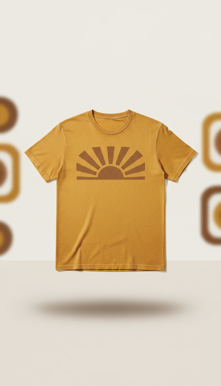 A vintage-inspired 100% cotton shirt, even, shadowless lighting. A subtle soft shadow sits directly beneath the shirt to...