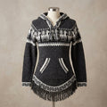 Women Cardigan Black Alpaca Sweater