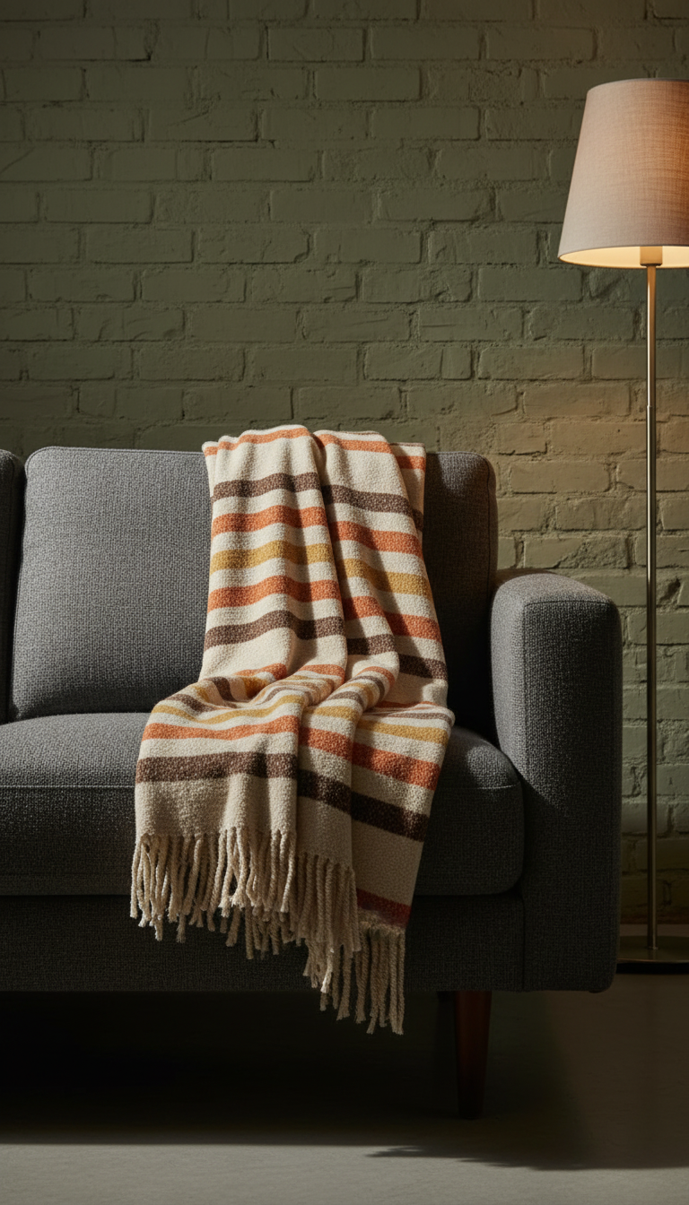 Burnt Maple Classic Stripe Blanket in a new setting