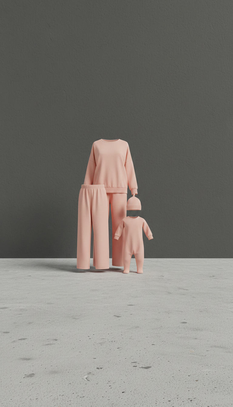 Peachy Pink Mom & Baby Matching Set in a new setting