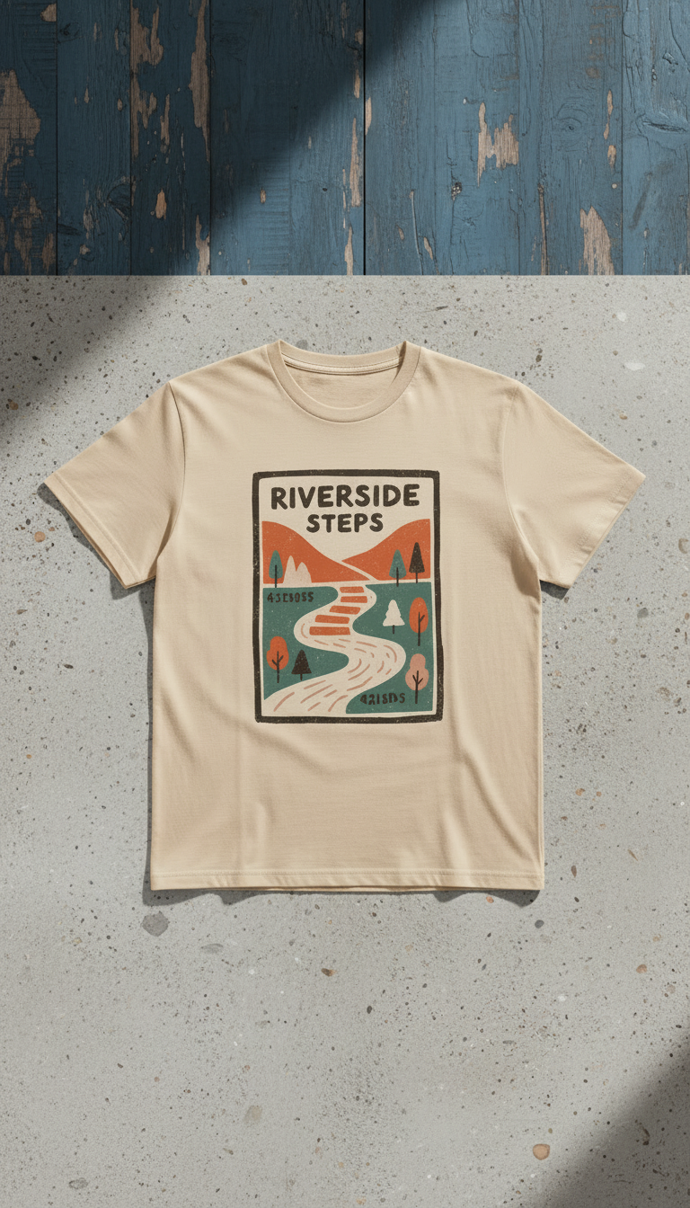 Riverside Steps Minimal Graphic Tee in a new setting