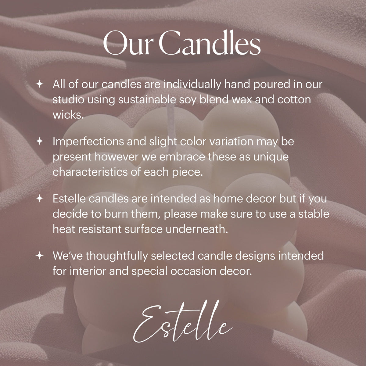 Tall Twisted Soy Wax Taper Candle: Handmade Pastel Decor